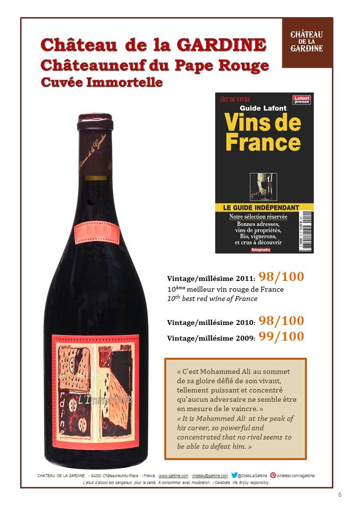 PRESSE Châteauneuf Cuvée Immortelle 98/100