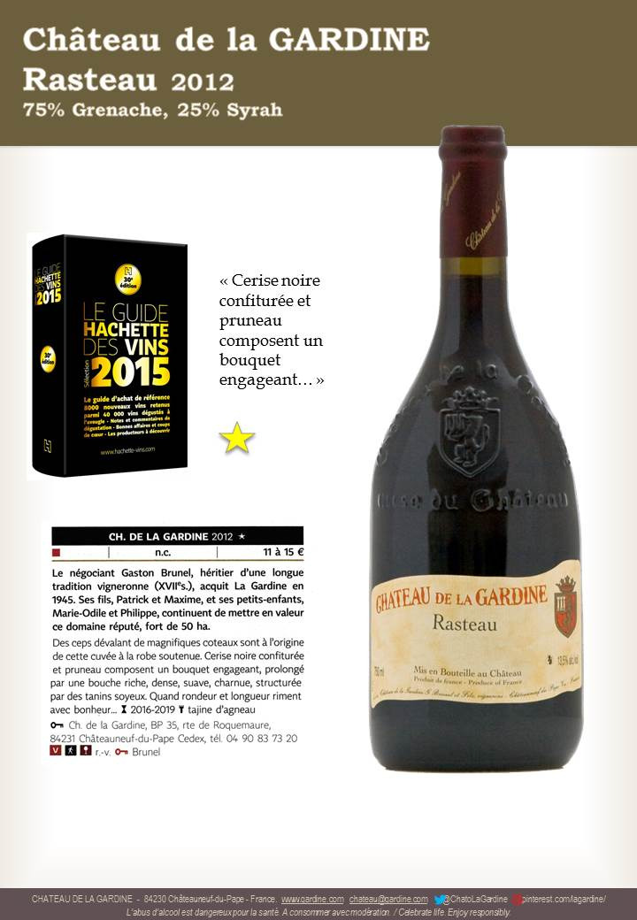 PRESSE 1 étoile Guide Hachette Rasteau 2012