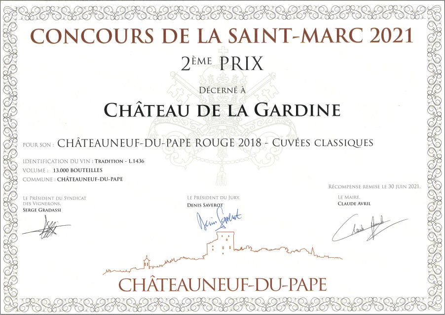 CONCOURS Châteauneuf-du-Pape Rouge Tradition 2018