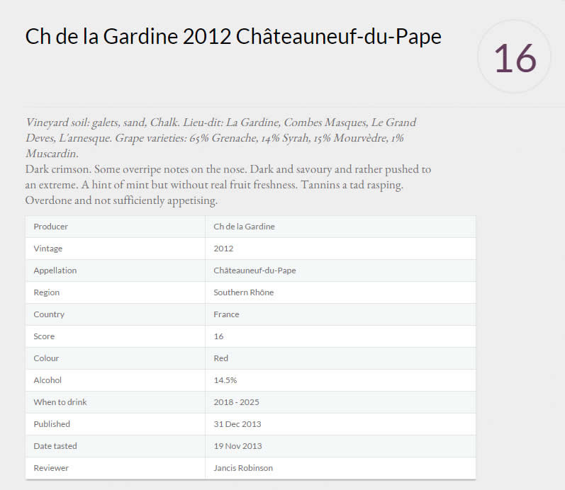 PRESSE 16/20 Jancis Robinson Gardine Tradition 2012